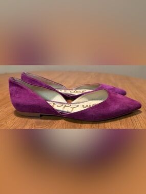 Sam Edelman Purple Suede Pointed D'Orsay Flats